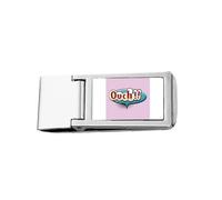 Ouch Boom Diagramma Cartoon Slim Money Clip Acciaio Holder Pocket Wallet
