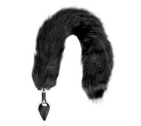 Ouch! Fox Tail with Metal Butt Plug Black