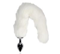 Ouch! Fox Tail with Metal Butt Plug White