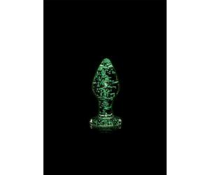Ouch! Glass Butt Plug Glow in The Dark - Large - Green (Glass, Small)