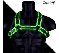 Ouch! Glow in the Dark Buckle Bulldog Harness L/XL