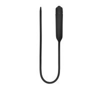 Ouch! Silicone Vibrating Bullet Plug Extra Long Urethral Sounding Black