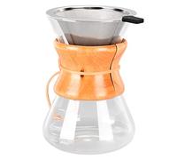 OUCRIY Caffettiera in vetro per versare la macchina da caffè, design semplice e resistente al calore, con filtro in acciaio inox per gli amanti del caffè (600 ml)