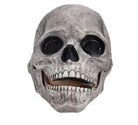 OUCRIY Maschera di teschio di Halloween, maschera da festa Cosplay a testa completa per Natale, Pasqua, festa di Capodanno (grigio profondo)