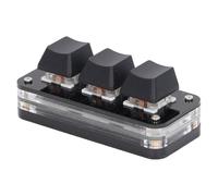 OUCRIY Mini Tastiera Gioco Programmabile con Interruttore Blu Personalizzato USB Industriale a 3 Tasti con Luce RGB