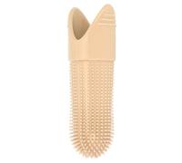 OUCRIY Spazzolino da denti a 360° in silicone per cani di setola per gatti, sicuro ed efficace, pulito, per uso alimentare, per la cura delle dita degli animali domestici (beige)