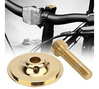 OUCRIY Tappo superiore in alluminio per cuffie per mountain bike, accessori per la modifica della bicicletta (copertura superiore dorata con viti)