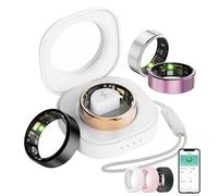 Oucscru Anello intelligente per donne e uomini, monitoraggio della salute con frequenza cardiaca, ossigeno nel sangue, pressione sanguigna, monitoraggio del sonno, conteggio dei passi, anello fitness