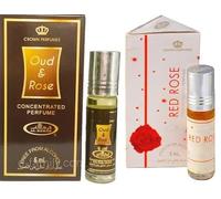 Oud Rose & Red Rose Concentrated Perfume Oil Roll-On (6ml x 2 Combo Pack) | Alcohol-Free Long Lasting Arabic Attar for Men & Women | Floral, Romantic, Musky Unisex Perfume