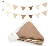 Oudain 2 bandierine triangolari da 5,2 m, per asilo nido, decorazione per bambini, compleanno, boho, matrimoni, feste, eventi, 2,6 m (colori kaki)