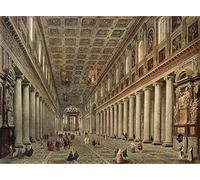 OuDeZjzhu Stampe su Tela Arte Quadro Tela da Arte Stampe Interno di Santa Maria Maggiore a Roma di Paolo Pannini 00per la Decorazione Della Parete 60x90cm