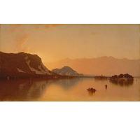 OuDeZjzhu Stampe su Tela Arte Quadro Tela da Arte Stampe Isola nel Lago Maggiore del famoso artista per la Decorazione Della Parete 60x90cm
