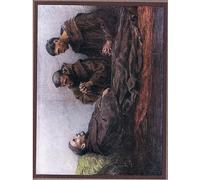 OuDeZjzhu Vintage Quadri Astratta della Poster Mural Dipinto San Francesco malato nel Palazzo dei Vescovi ad Assisi di Eugene Burnand per Decorazioni per la Casa 60x90cm