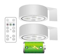 OUDIOHAI Luce Magnetica per Quadri, 2pcs Faretti LED per Quadri, Luci per Quadro da Parete con Telecomando, Applique Senza Fili, Lampada Adesiva Muro a Batteria Illuminazione Magnetica (Bianco)