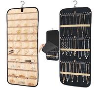 Oudizz Hanging Jewelry Organizer per Armadio - collana Earring Holder Organizer con coperchio antipolvere e gancio rotante in metallo - Jewelry Storage Display Stand 1 pezzo, grande, nero