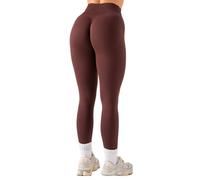 OUDOTA Leggings sportivi da donna Scrunch Butt Gym Leggings senza cuciture a vita alta Butt Lifting Yoga Pantaloni Shape Push Up Leggings sportivi da donna lunghi, A marrone., XL