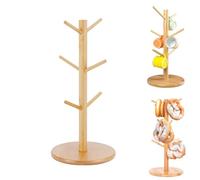 OUDQFCJ 1 PCS Supporto per Bretzel in Bambù, Grande Albero per Bretzel, Porta Tazze, Supporto per Salumi (H x D: 33 x 15,5 cm)