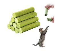 OUDQFCJ 10 Pcs Snack di Erba Gatta Liofilizzata per Gatti, per Igiene Dentale e Rimozione di Boli di Pelo, Catnip Stick (50g)
