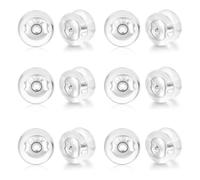 OUDQFCJ 12 PCS Chiusure Orecchini in Silicone Ipoallergenico per Orecchini Pendenti (Argento)