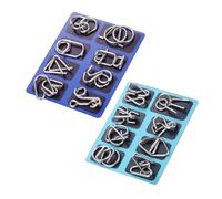 OUDQFCJ 16 pezzi Set di Rompicapo in Metallo, Giocattoli Educativi, Giochi di Logica, IQ Test Puzzle, Perfetto Classico Giocattolo Educativo Intelligenza, Rompicapo Adulti e Bambini