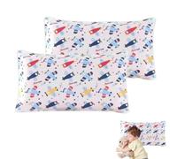 OUDQFCJ 2 pcs Federa Cuscino 100% Cotone con Chiusura a Busta per Bambini e Neonati, Federa Cuscino 40x60 per Carrozzina e Lettino (Aereo)