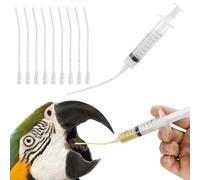 OUDQFCJ 2 Pcs Strumento per l'Alimentazione Manuale di Uccelli e Pappagalli, Siringhe 10 ml con Tubo Flessibile, Accessori per Colombi, Ideale per Latte, Acqua, Farmaci Con 10 cateteri