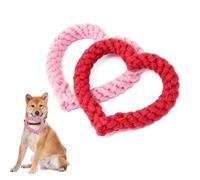 OUDQFCJ 2 pezzi giocattoli da masticare per cani resistenti, pulizia dei denti del cane, a forma di cuore, regalo per cuccioli di cani di piccola e media taglia