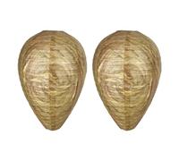 OUDQFCJ 2 Pezzi Nido Finto per Vespe, Repellente Vespe e Calabroni, Impermeabile, Resistente alle Intemperie, Facile da Appendere, Anti-Umidità, Nido Decorativo per Giardino e Balcone