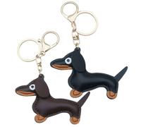 OUDQFCJ 2 Pezzi Portachiavi Bassotto come Dolce Ciondolo per Borse per Donne e Bambini Set di Ciondoli Cane come Regalo per Amanti dei Bassotti