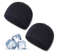 OUDQFCJ 2 Pezzi Sottocasco Bici Estivo, Berretto Skull cap in Seta Ghiaccio Traspirante Leggero Sottocasco Sportivo Notte per Uomo Donna