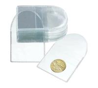 OUDQFCJ 20 pezzi Porta Monete Plastica,Album Monete,Porta Monete Da Collezione,Blister Monete,Per Monete Da Collezione Gioielli Piccoli Oggetti (5,5 x 5,5 cm) (Trasparente)