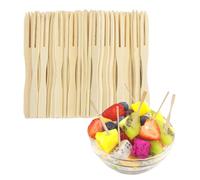 OUDQFCJ 200 Pcs Forchettine in Legno Monouso per Finger Food, Forchette Usa e Getta per Party, Compleanni, Camping e Picnic (85MM)
