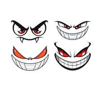 OUDQFCJ 4 adesivi per occhi, occhi, robot tosaerba, impermeabili, autoadesivi, per auto, robot aspirapolvere, tosaerba (demone)