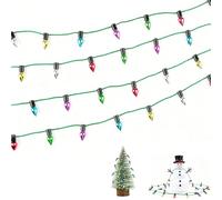 OUDQFCJ 4 pezzi Mini Catena Luminosa Natale, Elfo in Miniatura di Luci Stringa Filo, Catene Luminose per Casa delle Bambole, Luci Fatate in Miniatura, Accessorio per il Gnomo