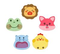 OUDQFCJ 5 pezzi Spugne da Bagno per Bambino, Morbida Spugna Naturale Neonato, Spugnetta Bagnetto Ultra Assorbente, Riutilizzabili e Lavabili, Simpatiche a Forma di Cartone Animato per Il Bagnetto