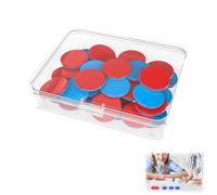 OUDQFCJ 50 Gettoni Plastica Didattici Wendeplättchen per Matematica e Contare (1 Scatola in Plastica) Rosso Blu