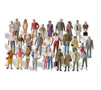 OUDQFCJ 50PCS Figure Dipinte Colorate Figurine de Miniature Figure in Diverse Pose Modello Figurine di Modellini di Treni Proporzione 1:87 Altezza 2cm Personaggio in Miniatura Statuina per Modello