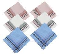 OUDQFCJ 6 fazzoletti morbidi riutilizzabili in cotone da uomo, classici fazzoletti da taschino, 35 x 35 cm