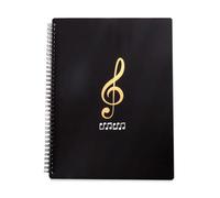 OUDQFCJ 60 Tasche/120 Pagine Porta Spartiti Musicali Impermeabile per Spartiti Musicali, Documenti, Opere d'Arte, Foto, Cartella per Coro (A4) (Nero)
