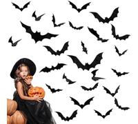 OUDQFCJ 72 Pezzi Pipistrelli Decorazioni Halloween Spaventose, Adesivi Pipistrello per Esterni, Pareti, Finestre, Compleanni, Feste Gotiche e Accessori per Party