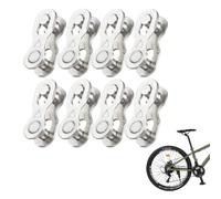 OUDQFCJ 8 coppie Falsamaglia Catena Bici, Riutilizzabile, Maglia a Catena per Bicicletta, Falsa Maglia Catena Bici Inossidabile, Catena Bici Accessorio Essenziale (Argento)