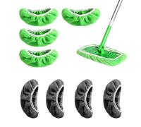 OUDQFCJ 8 Pezzi Cuffietta Microfibra, Straccio Lavapavimenti per Uso Umido e Secco, Starter, Panni Microfibra e Catturapolvere Adattabili per Scopa (25,4 x 11,5 cm)