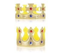 OUDQFCJ Corone per Bambini,2 pezzi,Accessori per feste,Corone del Re per feste di compleanno,compleanno bambina,bambino,corona re,per Carnevale e Gioco di Ruolo,Adatto a Bambini e Adulti