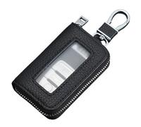 OUDQFCJ Custodia Portachiavi in Pelle per Auto, Astuccio Porta Telecomando Auto con Finestra Trasparente, Portachiavi Auto con Gancio in Metallo e Chiusura a Zip (per Uomo e Donna)