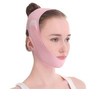 OUDQFCJ Maschera V-Line Lifting & Fascia Regolabile per Mento - Maschera Anti-Doppio Mento per Viso Sodo e Confortevole, Adatta a Tutte le Forme del Viso, Fascia Lifting Viso (Rosa)