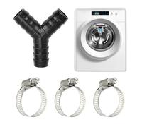 OUDQFCJ Raccordo a Y a 2 vie per Tubi | Accessorio di Collegamento per Lavatrice e Lavastoviglie | Include Tre Fascette Stringitubo | Resistente al Calore e ai Prodotti Chimici