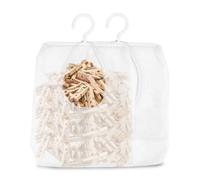 OUDQFCJ Sacchetto di lino per mollette da bucato fino a 50 mollette, cesto con gancio per appendere la casa, sacchetto per mollette da bucato, da appendere, riutilizzabile