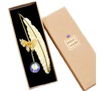 OUDQFCJ Segnalibro in Metallo a Forma di Piuma con Ciondolo Farfalla - Regalo Originale e Personalizzato per Donna, Mamma, Insegnante o Compleanno - Perfetto per Festa della Mamma o Lettura