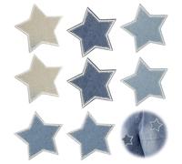 OUDQFCJ Set di 8 toppe termoadesive a forma di stella - Toppe termoadesive per bambini, per vestiti, giacche, magliette, jeans, cappelli e zaini (diverse dimensioni)
