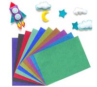 OUDQFCJ Set di Feltro, Feltro Artigianale Spessore 2 mm, Perfetto per Lavoretti Creativi, Disegno, Stampa, Origami, A4 Assortiti, Ideale per Armocromia e Gomma Crepla (20 x 30 cm) (10 colori)